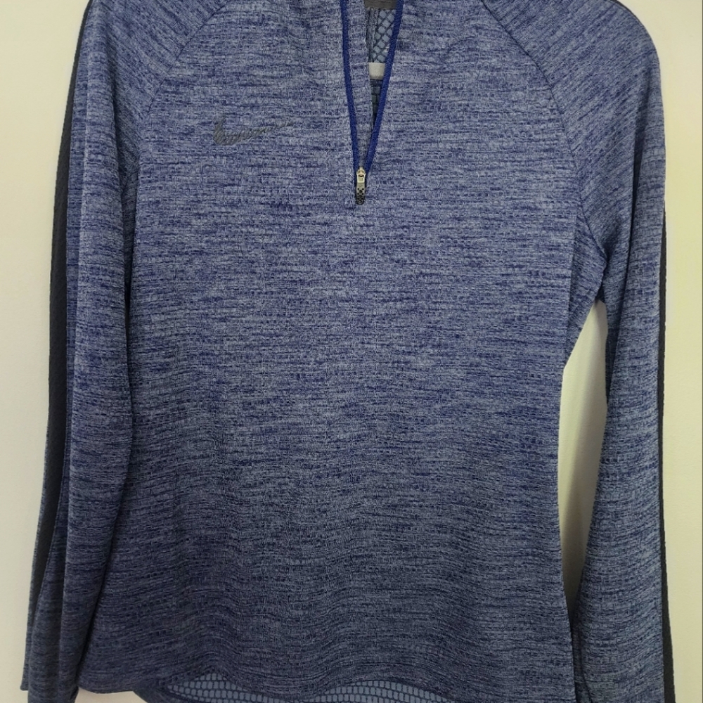 Nike Heathered Blue Long Sleeve Top Small